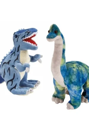 Beste Prijs Setje van 2 knuffel dinosaurussen - pluche - t-rex en brachiosaurus