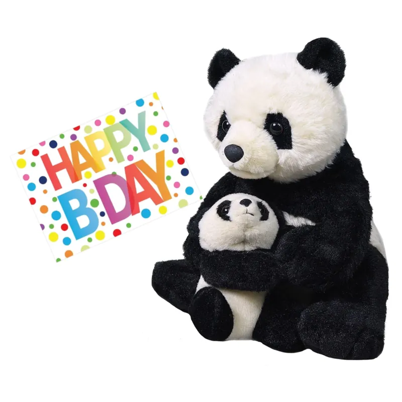 Lage Kosten Panda knuffel met baby - pluche - 38 cm - cadeauset