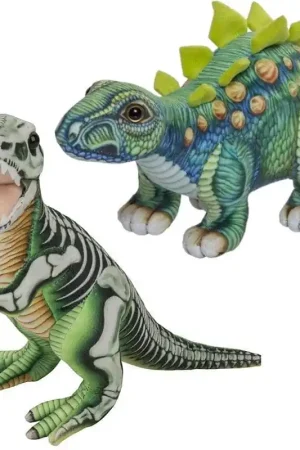 Dagaanbieding Dino knuffels set - pluche - 2 stuks - 30 cm