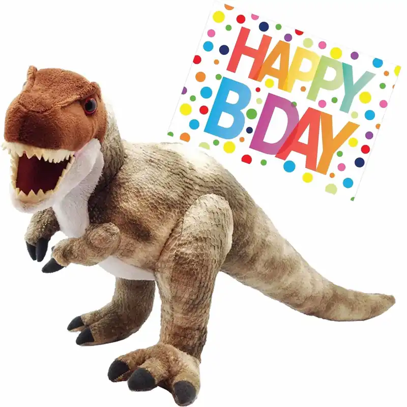Weekendaanbieding Dino T-rex knuffel - pluche - 48 cm - cadeau set