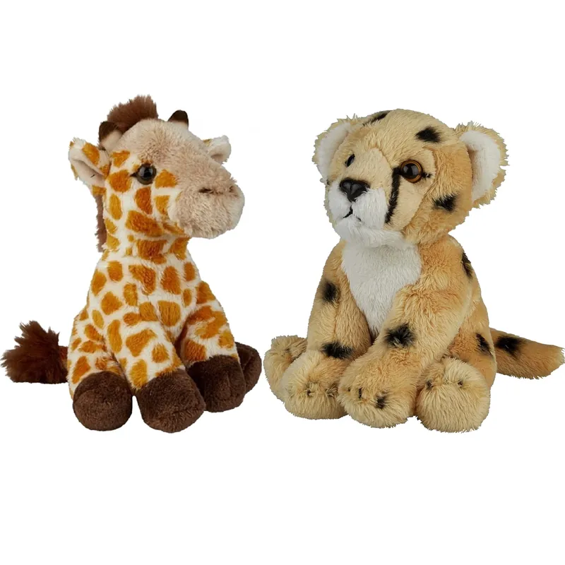 Beste Prijs Ravensden safari knuffels - pluche - 2 stuks - 15 cm