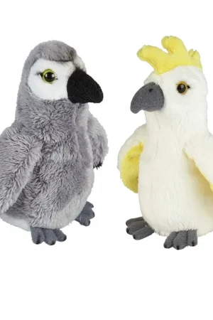 Tropische vogels knuffels - pluche - set van 2 - 15 cm Premium