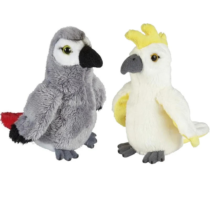 Tropische vogels knuffels - pluche - set van 2 - 15 cm Premium