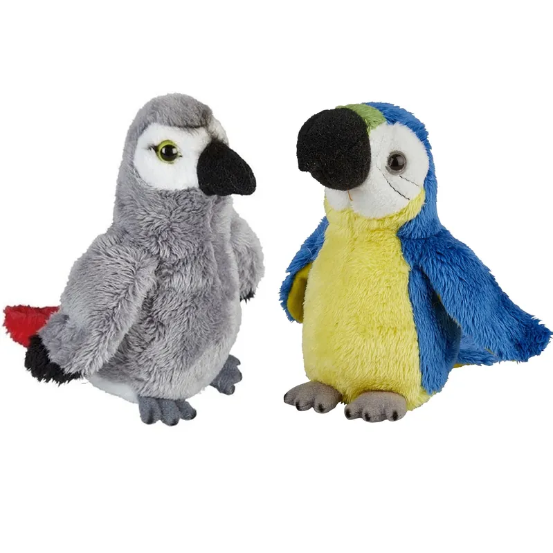 Must-Have Papegaaien knuffels set van 2 - pluche - 15 cm