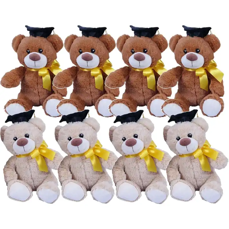 Lage Kosten Geslaagd pluche knuffelbeertjes - beige/bruin - 20 cm - 12 stuks