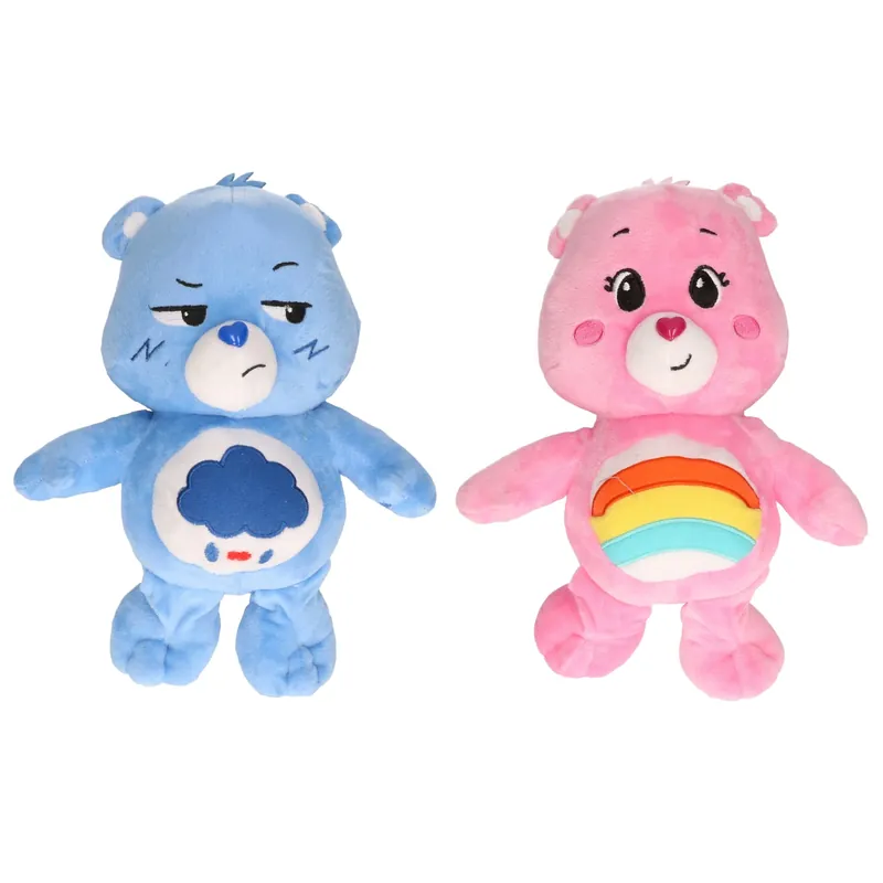 Set van 2 Troetelbeertjes - pluche - 28 cm - blauw en roze Veilige Betaling