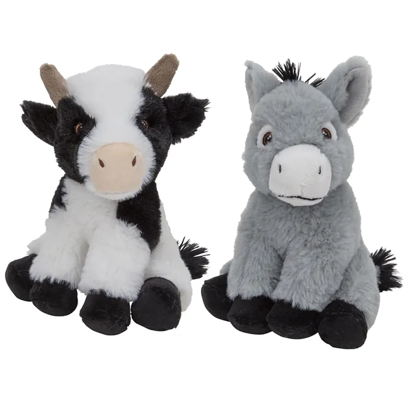 Nature Planet koe en ezel knuffel - pluche - 19 en 16 cm Merkproduct