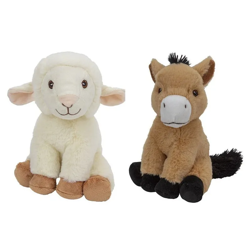 Nu Kopen Pluche boerderijdieren knuffels - schaap en paard - 23 cm