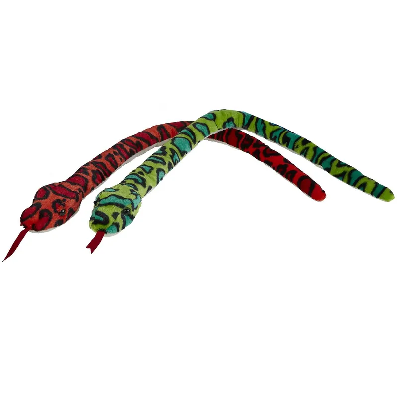 Pluche slangen set - rood en groen - 100 cm - knuffel Hete Deal