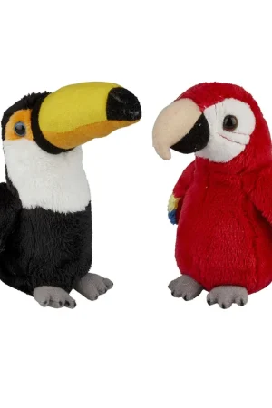 Tropische vogels knuffel set - pluche - 2 stuks - 15 cm Koop Online