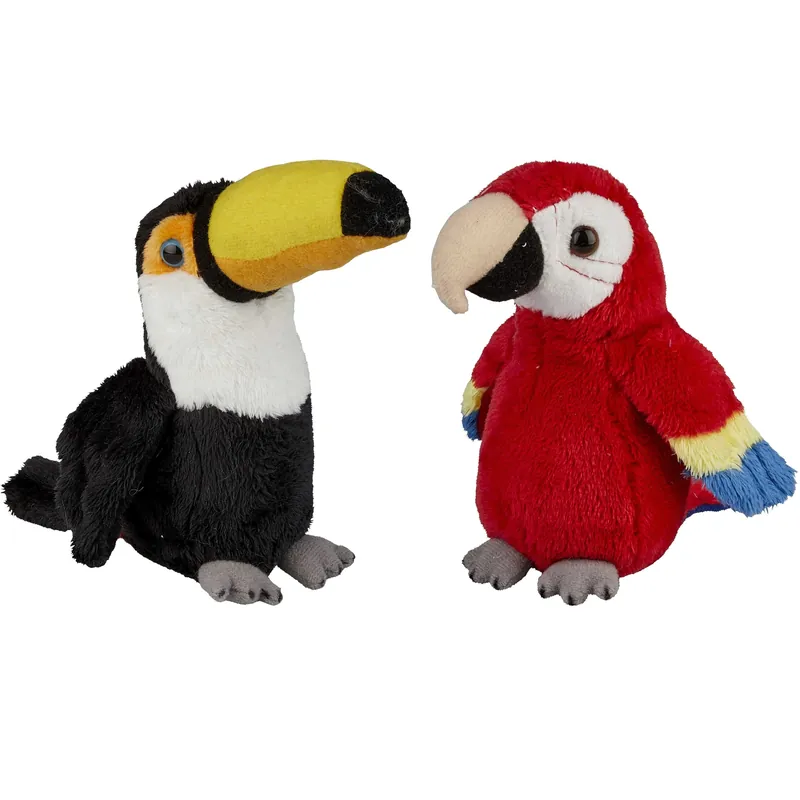 Tropische vogels knuffel set - pluche - 2 stuks - 15 cm Koop Online