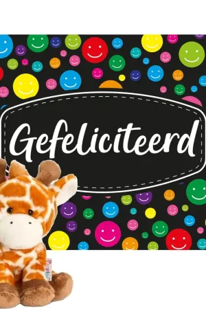 Direct Beschikbaar Keel Toys giraffe knuffel - pluche - 14 cm - cadeaukaart