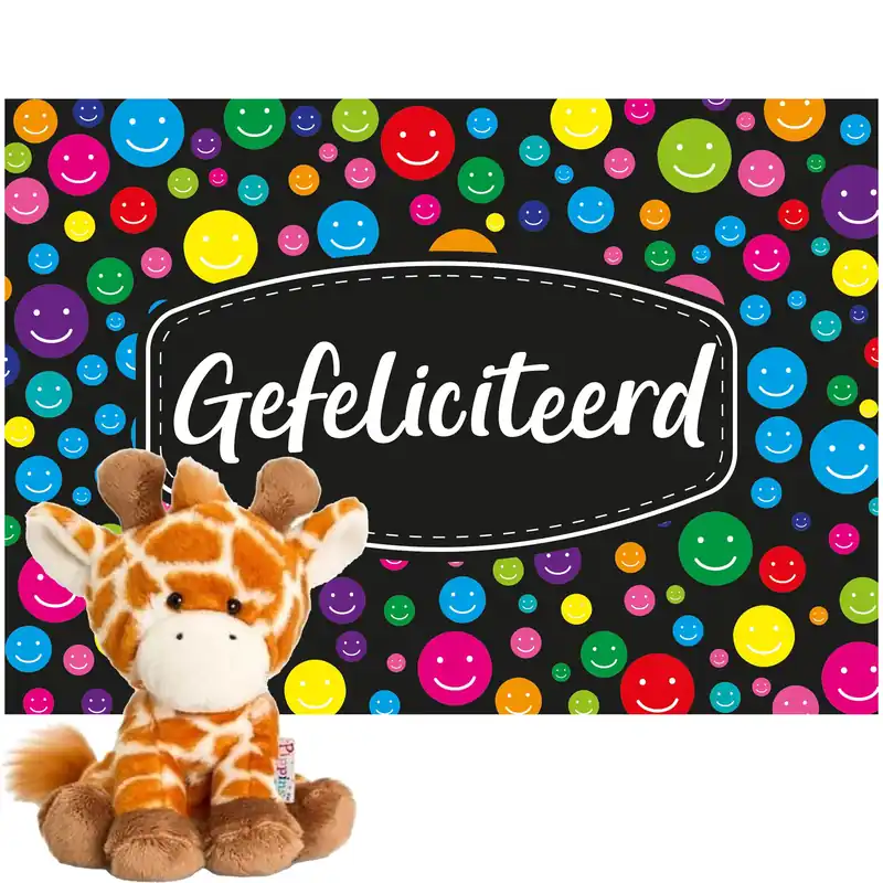 Direct Beschikbaar Keel Toys giraffe knuffel - pluche - 14 cm - cadeaukaart