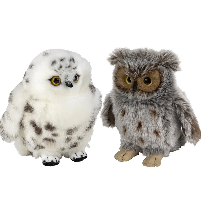 Bestel Nu Oehoe en sneeuwuil knuffels - pluche - 18 cm - set van 2