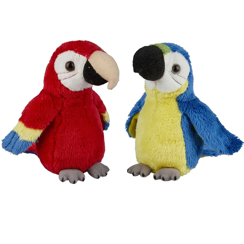 Dagaanbieding Ravensden papegaai knuffel - pluche - set van 2 - 15 cm