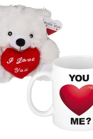Premium Valentijnscadeau beertje met mok - pluche - liefdevol cadeau