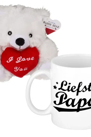 Korting Vaderdagcadeau - knuffelbeer met mok - liefste papa