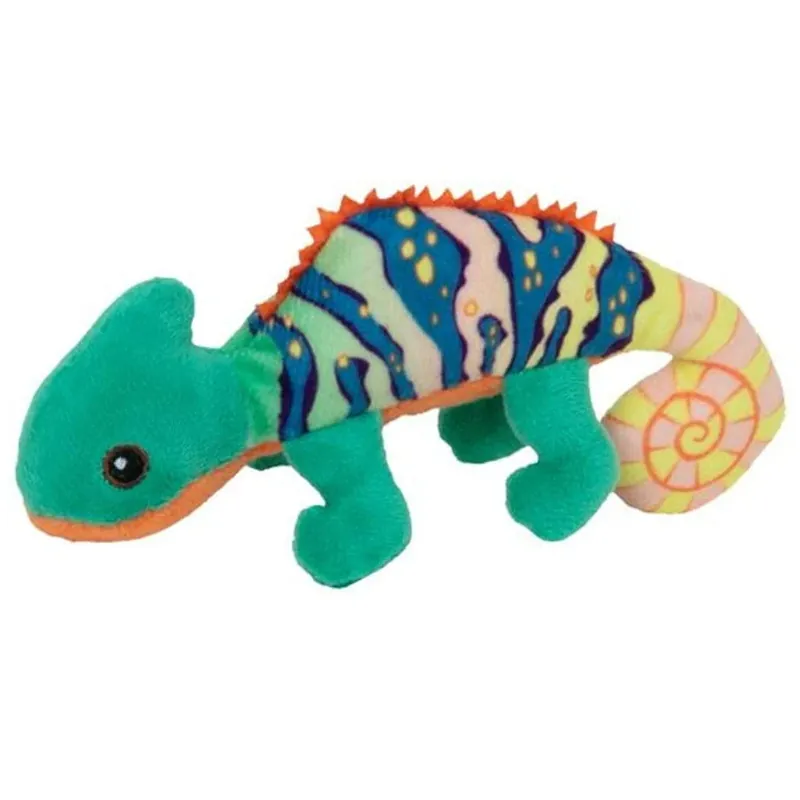 Hete Deal Nature Planet kameleon knuffel - pluche - multi kleur - 13 cm