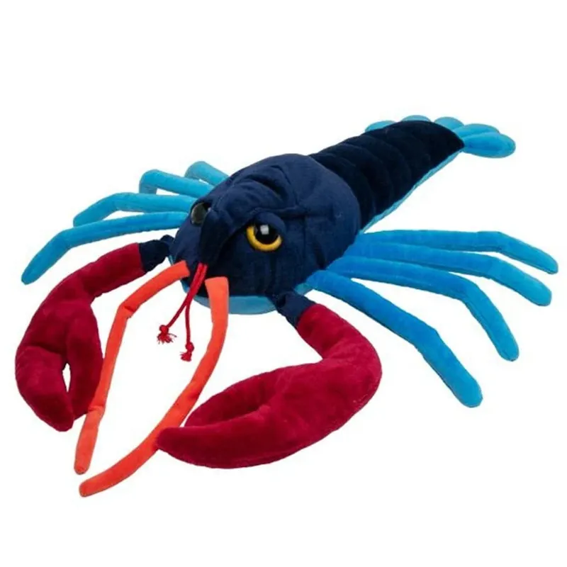 Nature Planet kreeft knuffel - pluche - blauw/rood - 43 cm Tijdelijk Beschikbaar