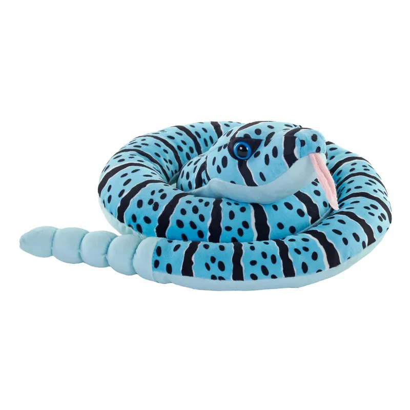 Pluche ratelslang knuffel - 91 cm - blauw - reptiel Aanbieding
