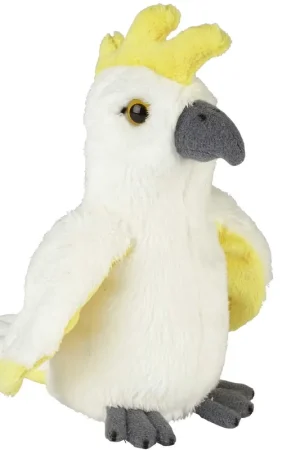 Uitverkoop Ravensden kaketoe knuffel - pluche - wit - 15 cm - vogel