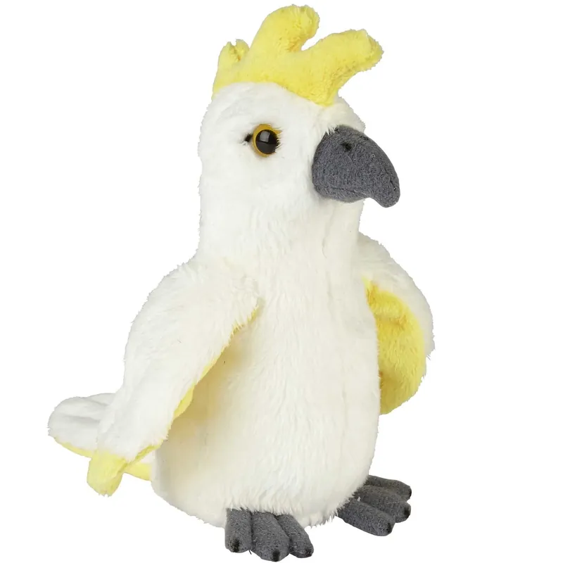 Uitverkoop Ravensden kaketoe knuffel - pluche - wit - 15 cm - vogel