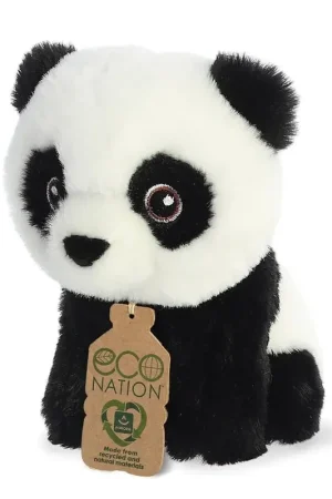 Aurora panda knuffel - pluche - 13 cm - zwart/wit Koop Online