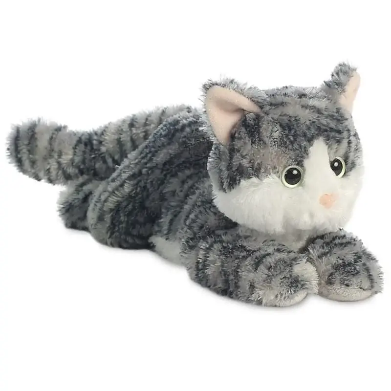 Aurora pluche kat - grijs - 30 cm - knuffeldier Tijdelijk Beschikbaar