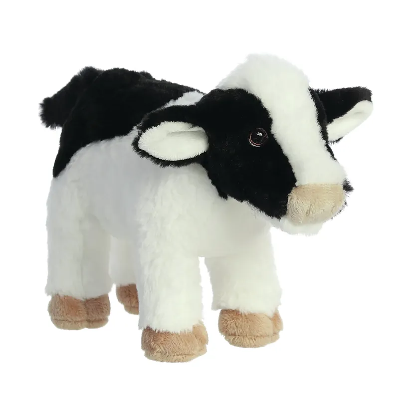 Aurora koe knuffel - pluche - zwart/wit - 26 cm - boerderijdier Express Levering