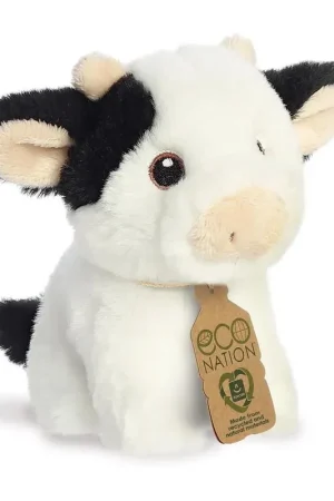 Aurora pluche koe - zwart/wit - 13 cm - knuffeldier Veilige Betaling