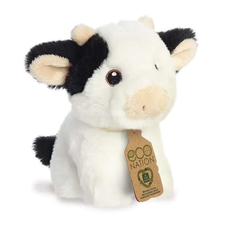 Aurora pluche koe - zwart/wit - 13 cm - knuffeldier Veilige Betaling