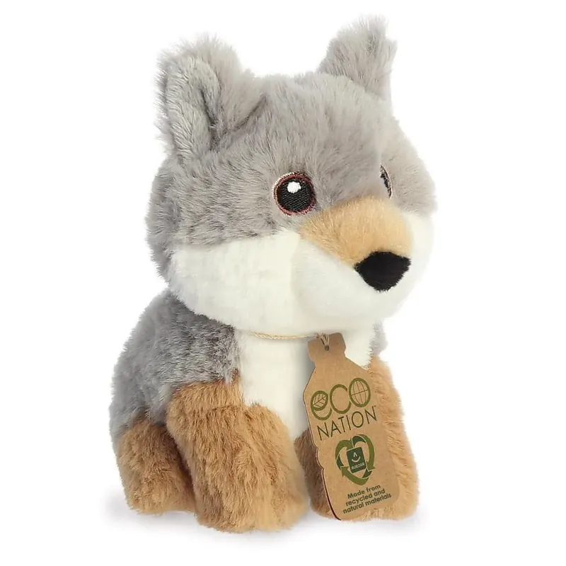 Gecertificeerd Pluche wolf - pluche - 13 cm - knuffeldier - dierenknuffel