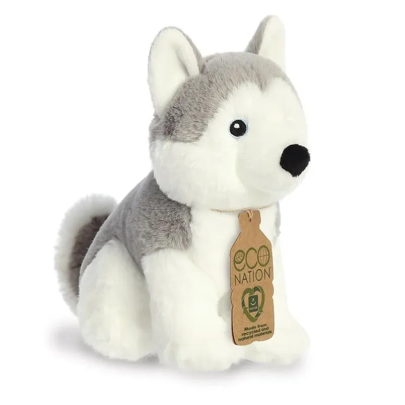 Betaalbaar Aurora pluche husky hond - eco nation - knuffel - 21 cm