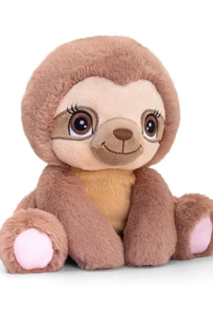 Pluche luiaard knuffel - geborduurde ogen - 16 cm Beperkte Voorraad