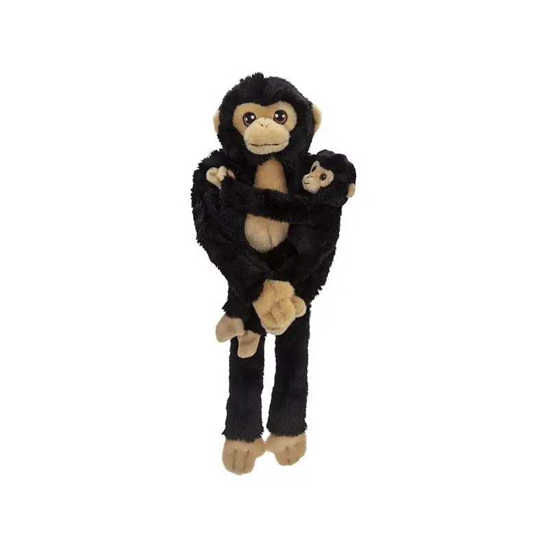 Nature Planet chimpansee knuffel met baby - pluche - 48 cm Fabrieksprijs