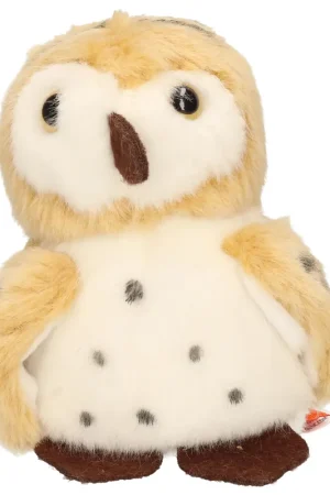 Wild Republic uil knuffel - pluche - bruin/wit - 13 cm Uitverkoop