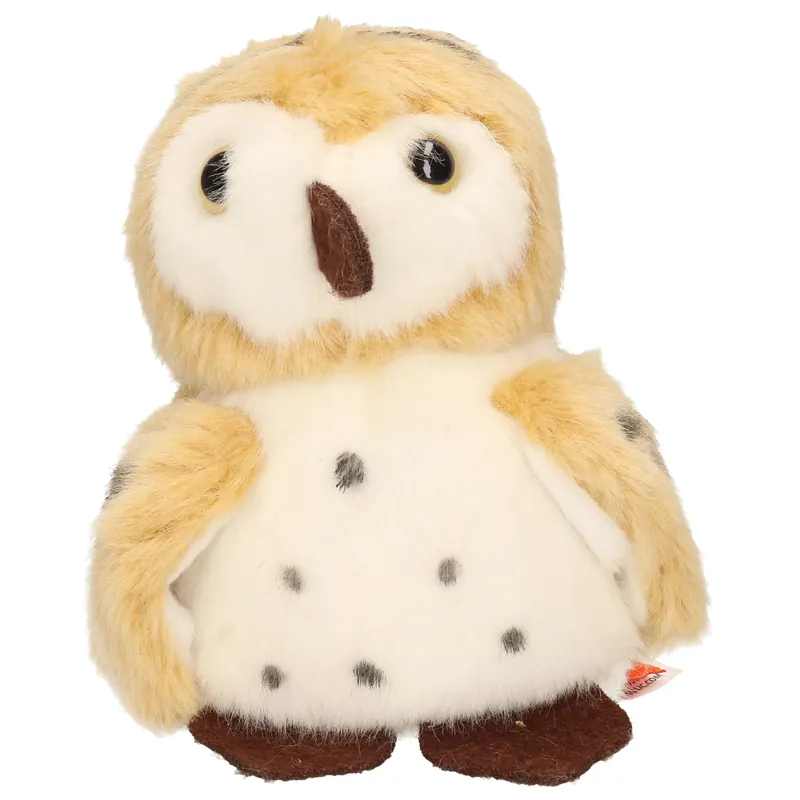 Wild Republic uil knuffel - pluche - bruin/wit - 13 cm Uitverkoop