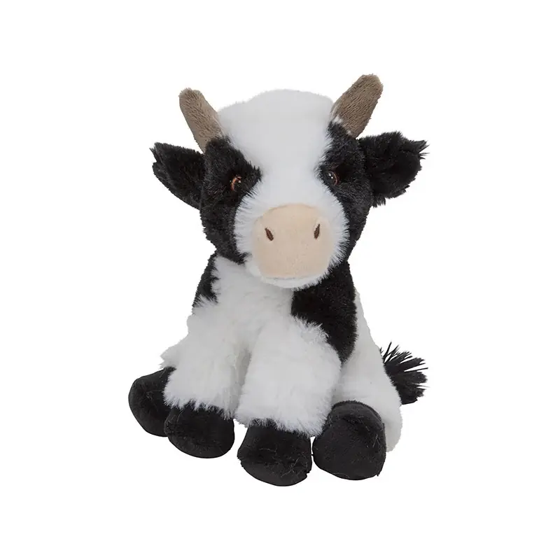Nature Planet koe knuffel - pluche - 19 cm - zwart/wit Seizoensaanbieding