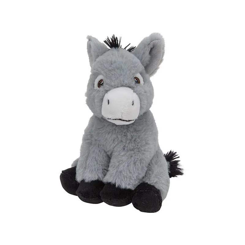 Nature Planet ezel knuffel - pluche - 16 cm - boerderij thema Gecertificeerd