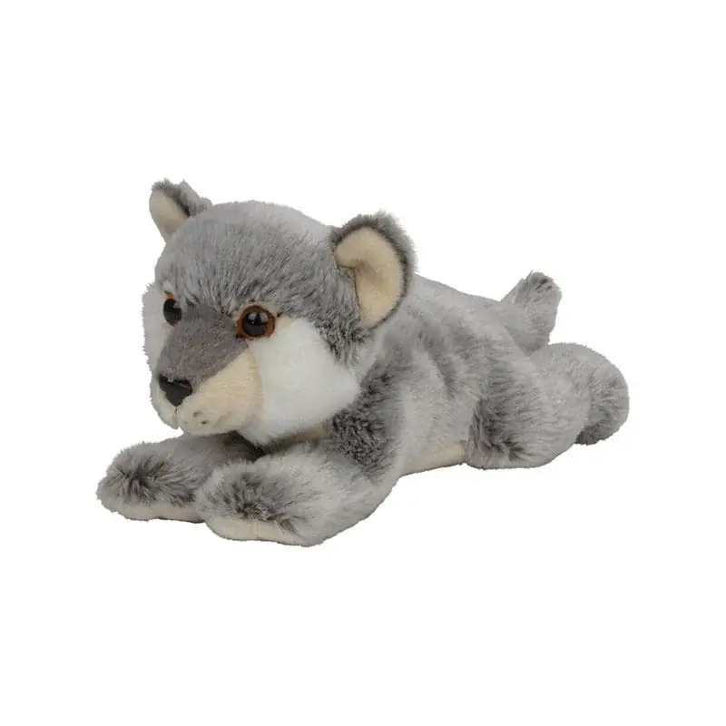 Beste Prijs Nature Planet wolf knuffel - liggend - pluche - 33 cm - baby
