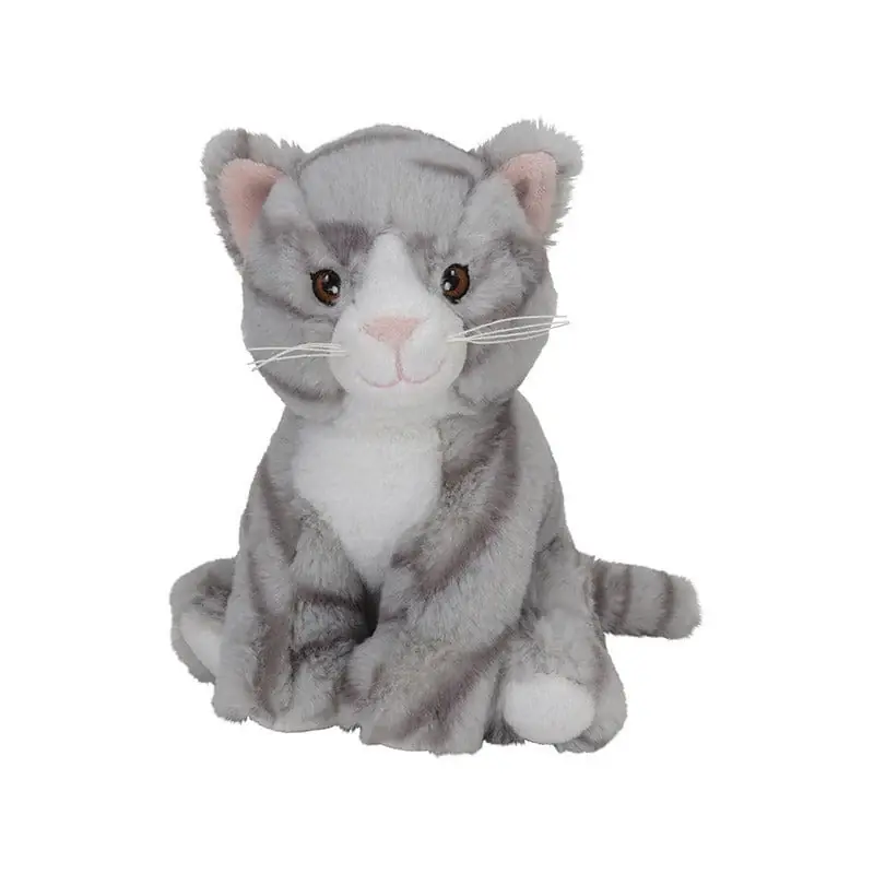 Nature Planet kat knuffel - pluche - grijs - 21 cm - poes Korting