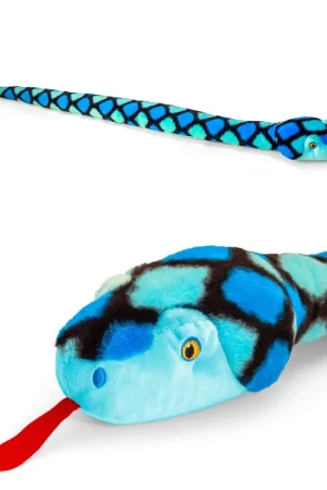 Voordeelprijs Keel Toys slang knuffel - blauw pluche - 100 cm - reptiel