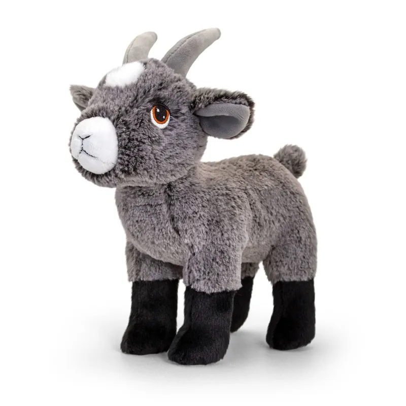 Geitje knuffel - pluche - grijs - 25 cm - boerderijdier Direct Beschikbaar