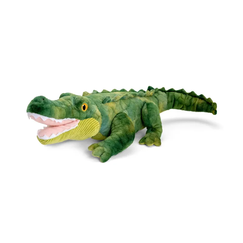 Knuffeldier krokodil - pluche - groen - 43 cm Premium