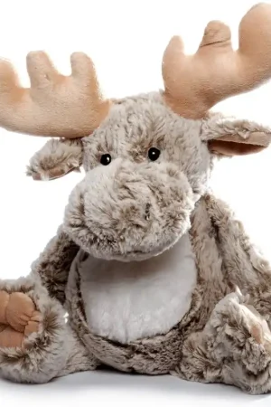 Gecertificeerd Inware pluche eland knuffel - grijs - zittend - 26 cm