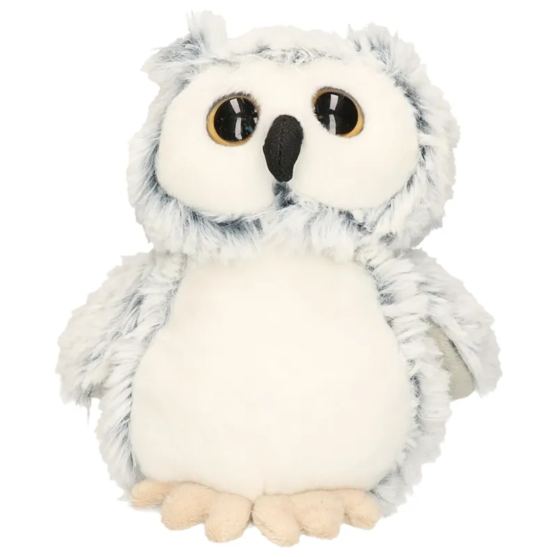 Op = Op Uil knuffel grijs - zachte pluche - 17 cm zittend