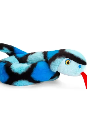 Betrouwbaar Pluche slang knuffel - blauw - 65 cm - reptiel