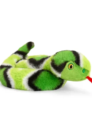 Beste Prijs Pluche slang knuffel - groen - 65 cm - opgerold - reptiel