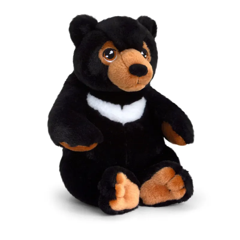 Gecertificeerd Zwarte beer knuffel - pluche - 25 cm - wilde dieren