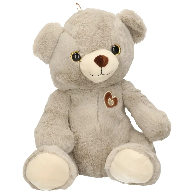 Grijze teddybeer knuffel - pluche - 28 cm - cadeau Alleen Vandaag